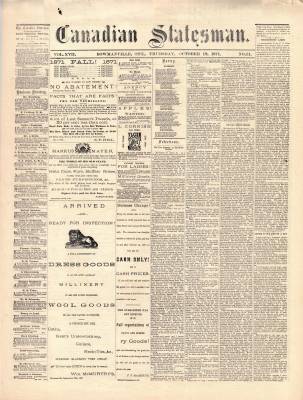 Canadian Statesman (Bowmanville, ON), 12 Oct 1871