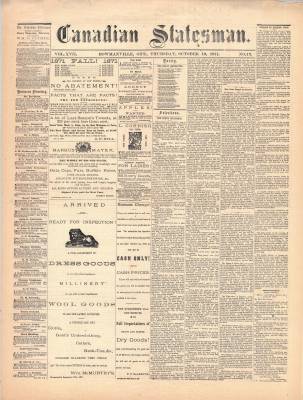 Canadian Statesman (Bowmanville, ON), 19 Oct 1871