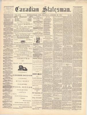 Canadian Statesman (Bowmanville, ON), 26 Oct 1871