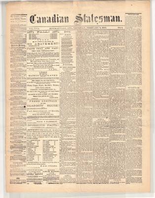 Canadian Statesman (Bowmanville, ON), 8 Feb 1872