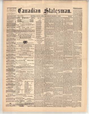 Canadian Statesman (Bowmanville, ON), 7 Mar 1872