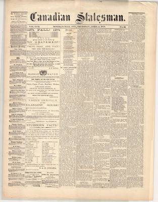 Canadian Statesman (Bowmanville, ON), 4 Apr 1872