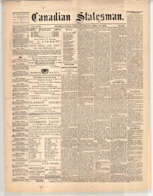 Canadian Statesman (Bowmanville, ON), 11 Apr 1872