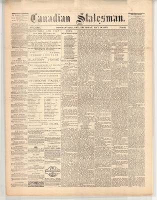 Canadian Statesman (Bowmanville, ON), 16 May 1872