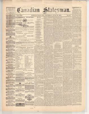 Canadian Statesman (Bowmanville, ON), 27 Jun 1872