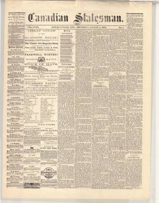 Canadian Statesman (Bowmanville, ON), 1 Aug 1872