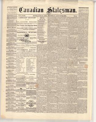 Canadian Statesman (Bowmanville, ON), 22 Aug 1872