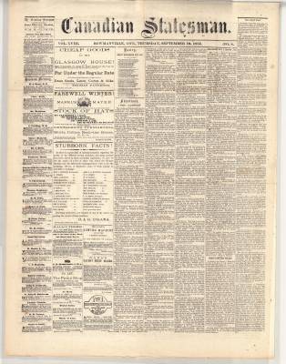 Canadian Statesman (Bowmanville, ON), 19 Sep 1872