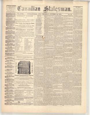 Canadian Statesman (Bowmanville, ON), 24 Oct 1872