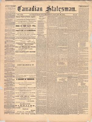 Canadian Statesman (Bowmanville, ON), 29 Jan 1874