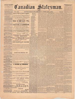 Canadian Statesman (Bowmanville, ON), 5 Feb 1874