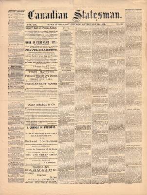 Canadian Statesman (Bowmanville, ON), 26 Feb 1874