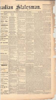 Canadian Statesman (Bowmanville, ON), 5 Mar 1874