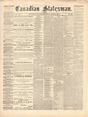 Canadian Statesman (Bowmanville, ON), 2 Apr 1874