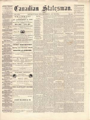 Canadian Statesman (Bowmanville, ON), 28 May 1874