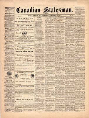 Canadian Statesman (Bowmanville, ON), 8 Oct 1874