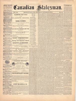 Canadian Statesman (Bowmanville, ON), 22 Oct 1874