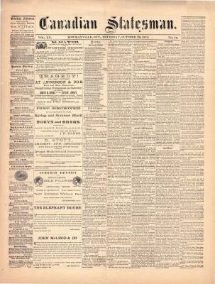 Canadian Statesman (Bowmanville, ON), 29 Oct 1874