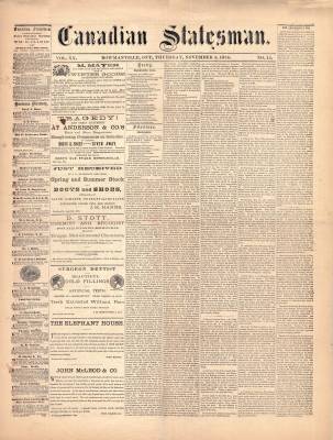 Canadian Statesman (Bowmanville, ON), 5 Nov 1874