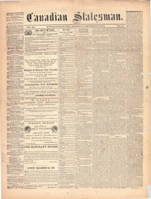 Canadian Statesman (Bowmanville, ON), 3 Dec 1874