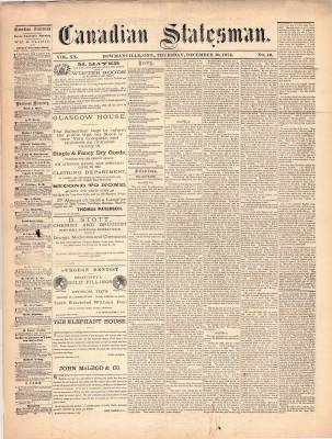 Canadian Statesman (Bowmanville, ON), 10 Dec 1874