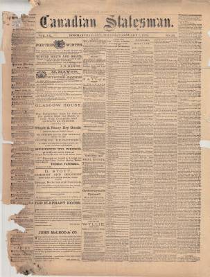 Canadian Statesman (Bowmanville, ON), 7 Jan 1875