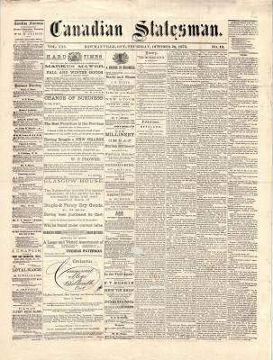 Canadian Statesman (Bowmanville, ON), 28 Oct 1875