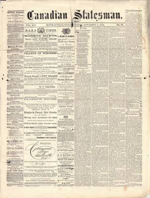 Canadian Statesman (Bowmanville, ON), 4 Nov 1875