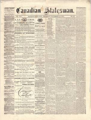 Canadian Statesman (Bowmanville, ON), 18 Nov 1875