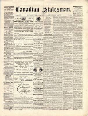 Canadian Statesman (Bowmanville, ON), 9 Dec 1875