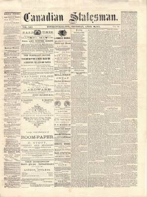 Canadian Statesman (Bowmanville, ON), 20 Apr 1876