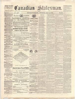 Canadian Statesman (Bowmanville, ON), 4 May 1876