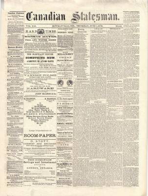 Canadian Statesman (Bowmanville, ON), 1 Jun 1876