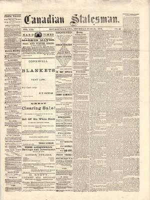 Canadian Statesman (Bowmanville, ON), 29 Jun 1876