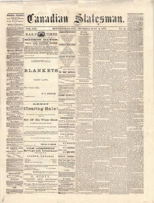 Canadian Statesman (Bowmanville, ON), 6 Jul 1876