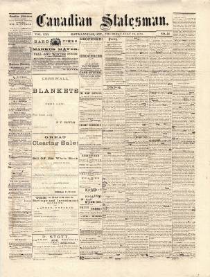 Canadian Statesman (Bowmanville, ON), 20 Jul 1876