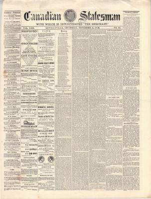 Canadian Statesman (Bowmanville, ON), 2 Nov 1876