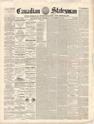 Canadian Statesman (Bowmanville, ON), 16 Nov 1876