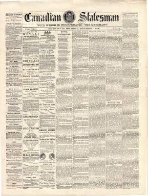 Canadian Statesman (Bowmanville, ON), 7 Dec 1876