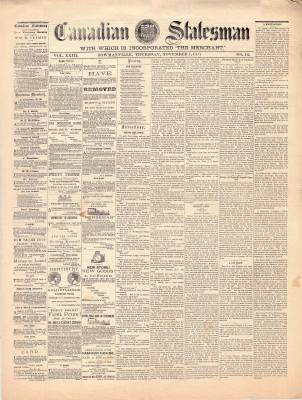 Canadian Statesman (Bowmanville, ON), 1 Nov 1877