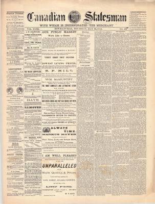 Canadian Statesman (Bowmanville, ON), 23 May 1878