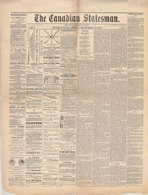 Canadian Statesman (Bowmanville, ON), 13 Sep 1878