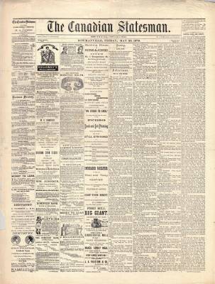 Canadian Statesman (Bowmanville, ON), 23 May 1879