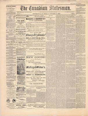 Canadian Statesman (Bowmanville, ON), 3 Oct 1879