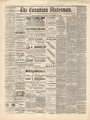 Canadian Statesman (Bowmanville, ON), 21 Nov 1879