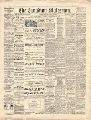 Canadian Statesman (Bowmanville, ON), 26 Dec 1879