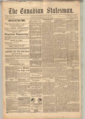 Canadian Statesman (Bowmanville, ON), 12 Jan 1883