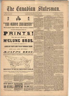 Canadian Statesman (Bowmanville, ON), 6 Apr 1883