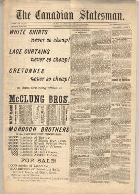 Canadian Statesman (Bowmanville, ON), 25 May 1883
