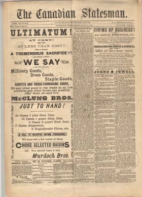 Canadian Statesman (Bowmanville, ON), 31 Aug 1883